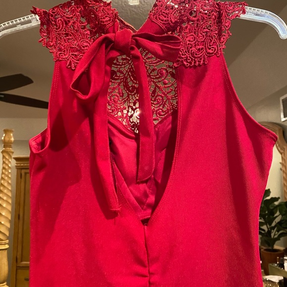 Red Lace Windsor Dress - Picture 4 of 6